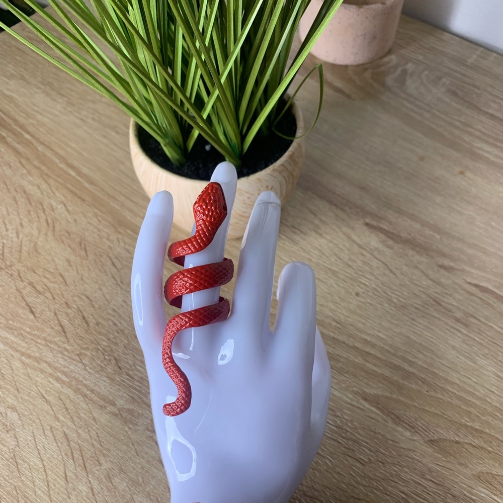 Red snake ring cuff